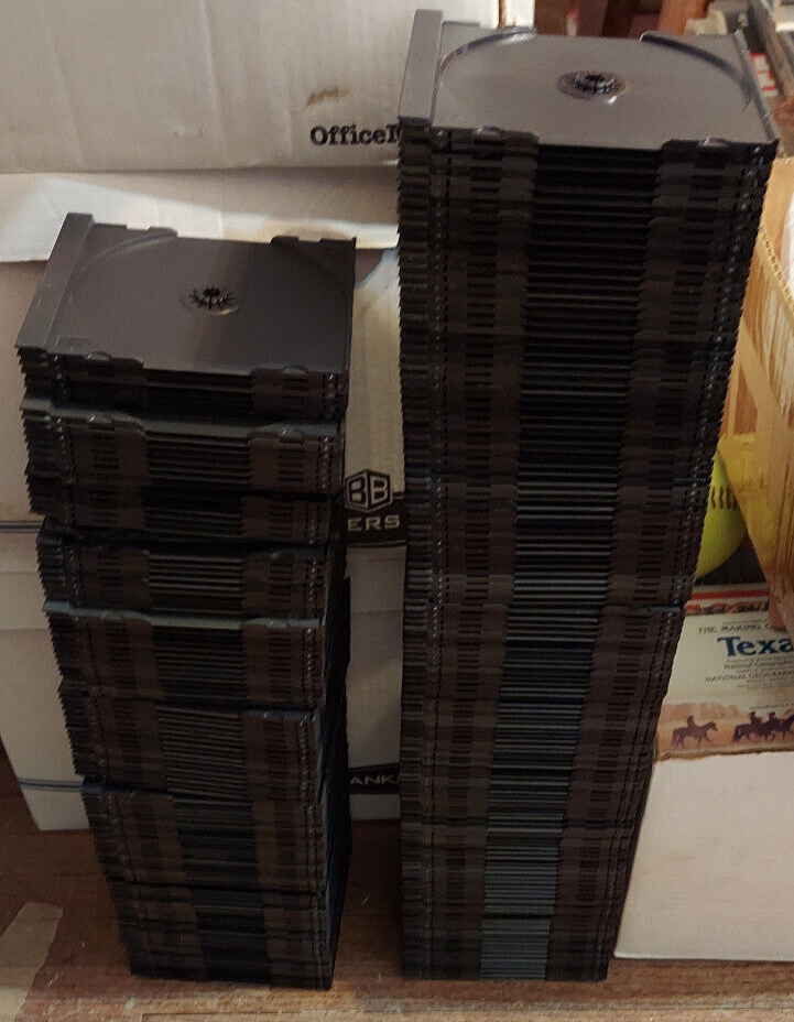 10 CD TRAYS SOLID BLACK REPLACEMENT INSERTS FOR JEWEL CASES
