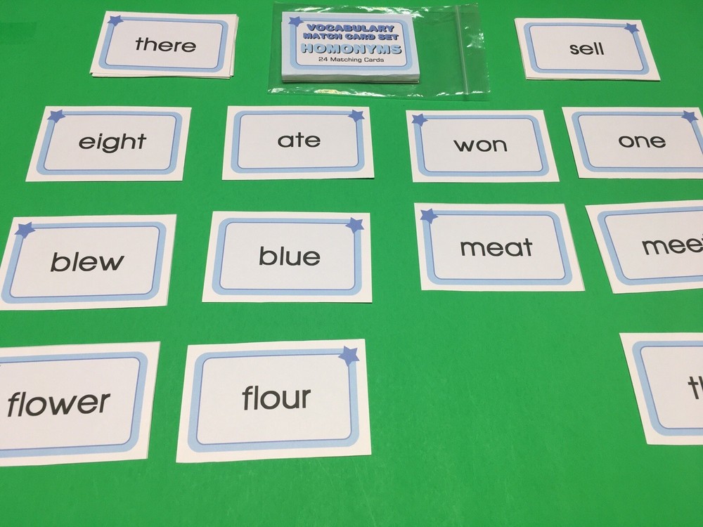 Homonyms - Learning Flash Cards For Kids - Educational