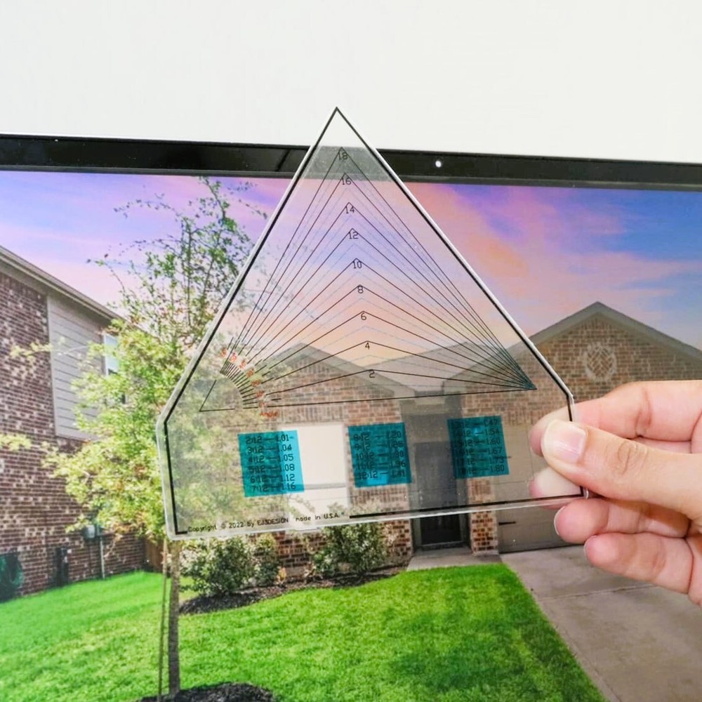 Roof Pitch Gauge for Computer Screen - Triangular Shape Acrylic