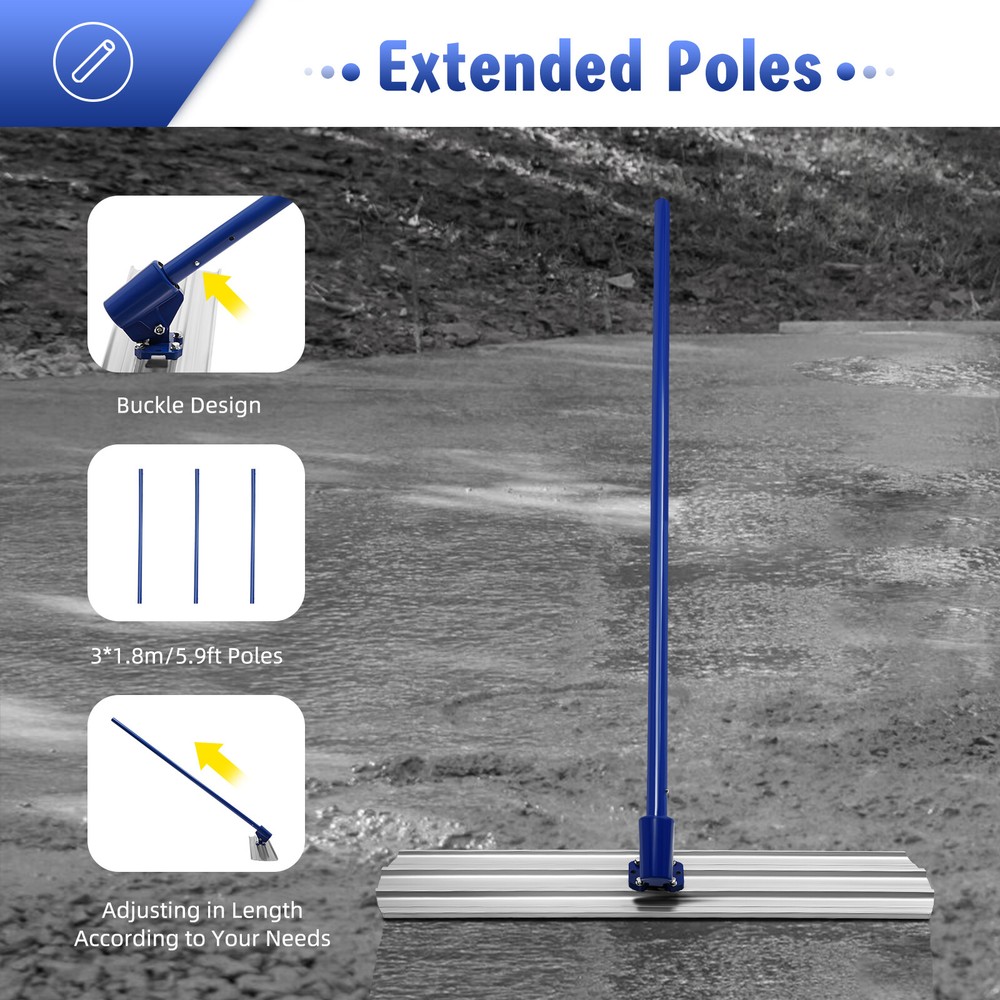 Bull Float Concrete Float 48”x8” Handle Concrete Tool Trowel Float Aluminum