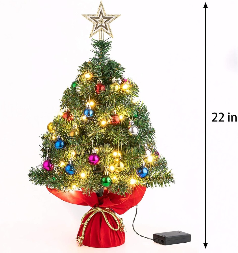 Sunnyglade 22Inch Tabletop Christmas Tree Mini Artificial Green
