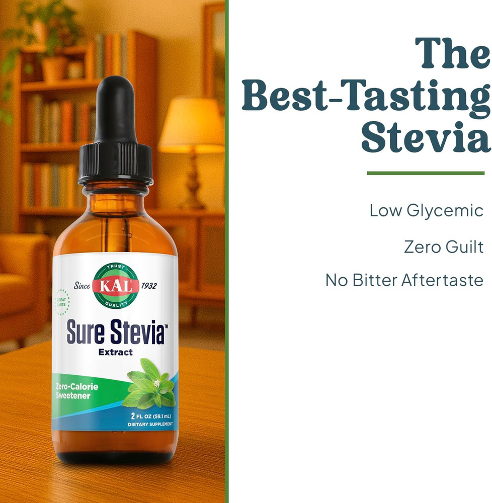 Sure Stevia Liquid Extract 2 Oz | Best-Tasting, Zero Calorie, Low Glycemic