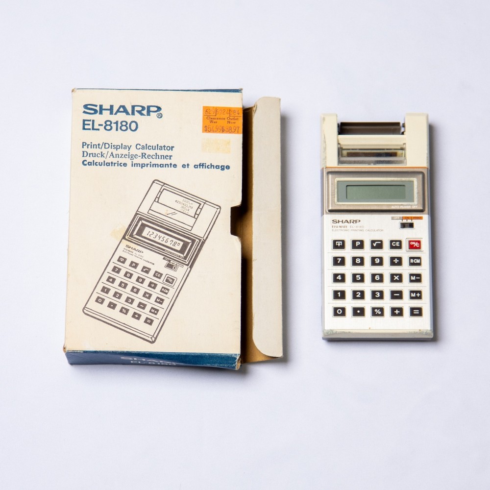 Vintage Sharp ELSI Mate EL-8180 Handheld Electronic Printing Calculator - Tested