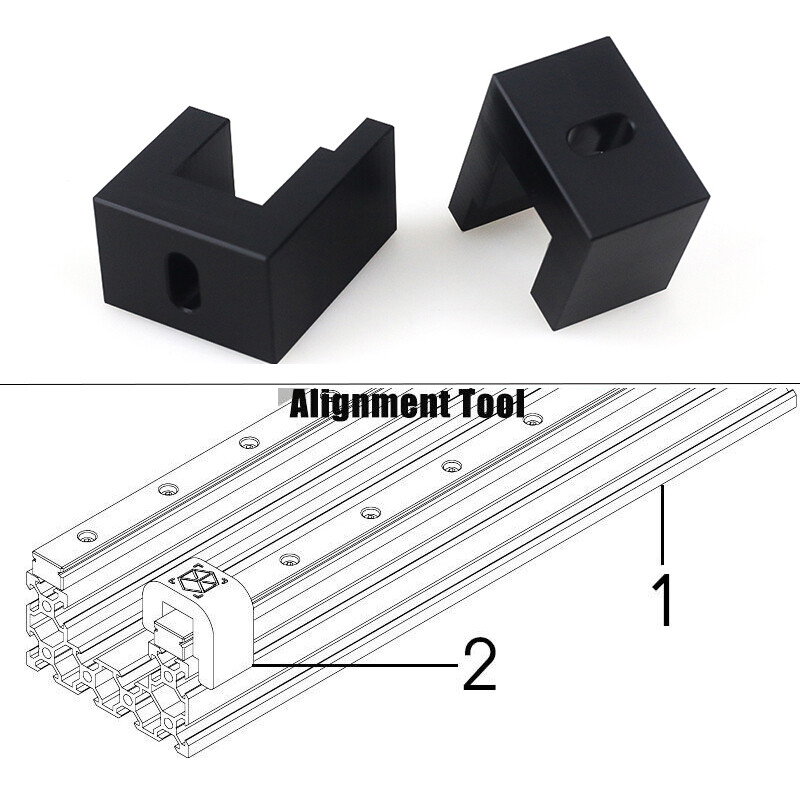 Alignment Tool for HGR15 / MGN15 Linear Rails Aligning on 20 Series Extrustions