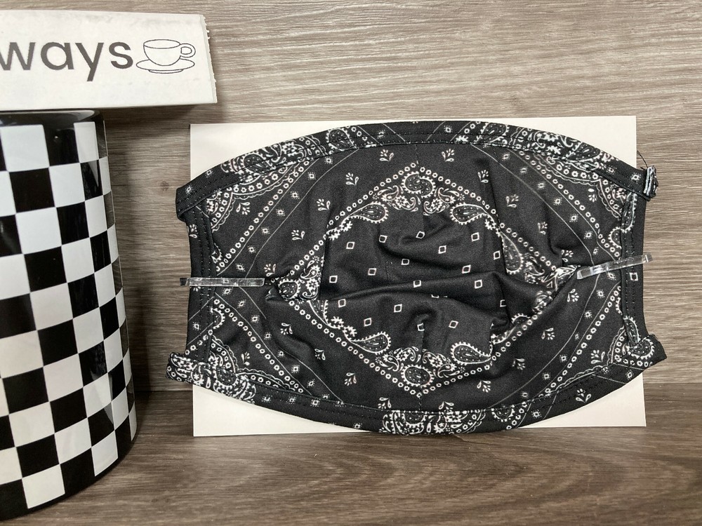 Pacsun Black Paisley Pattern Face Mask One Size New With Tags