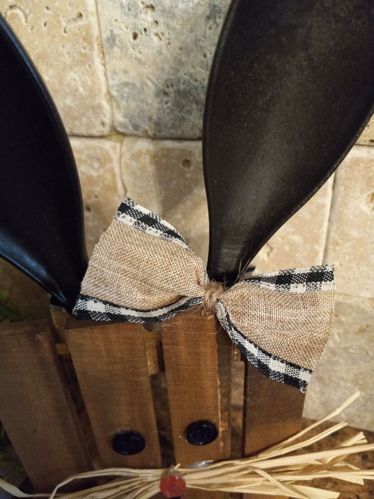 Handmade stained wood bunny