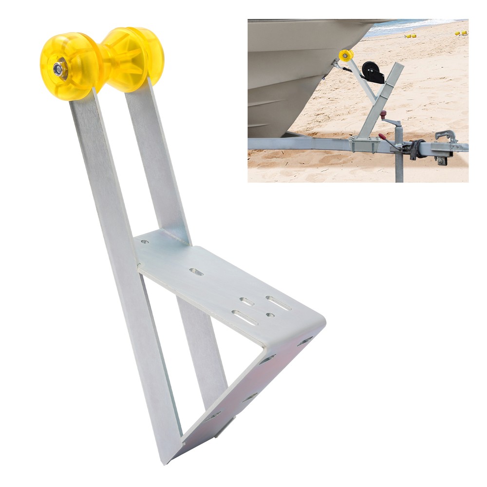 Galvanized Boat Trailer Winch Stand Seat with Yellow Roller For Winch Posts