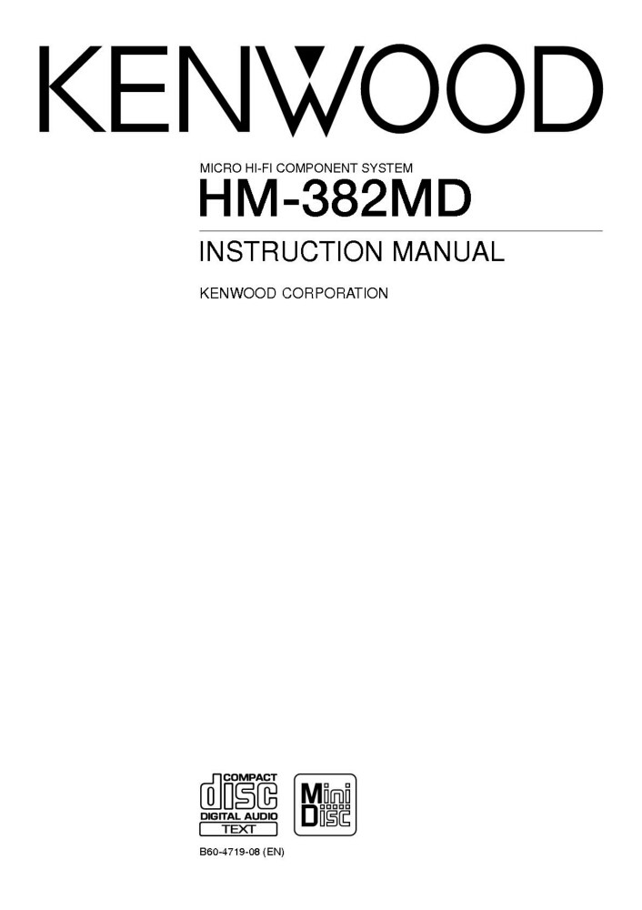 Kenwood HM-382-MD Component System Owners Instruction Manual
