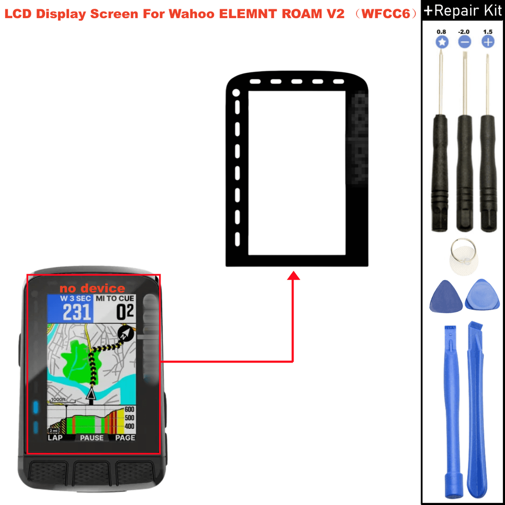 LCD Display Screen For Wahoo Elemnt Roam V2 (WFCC6) Bicycle GPS Computer Replace