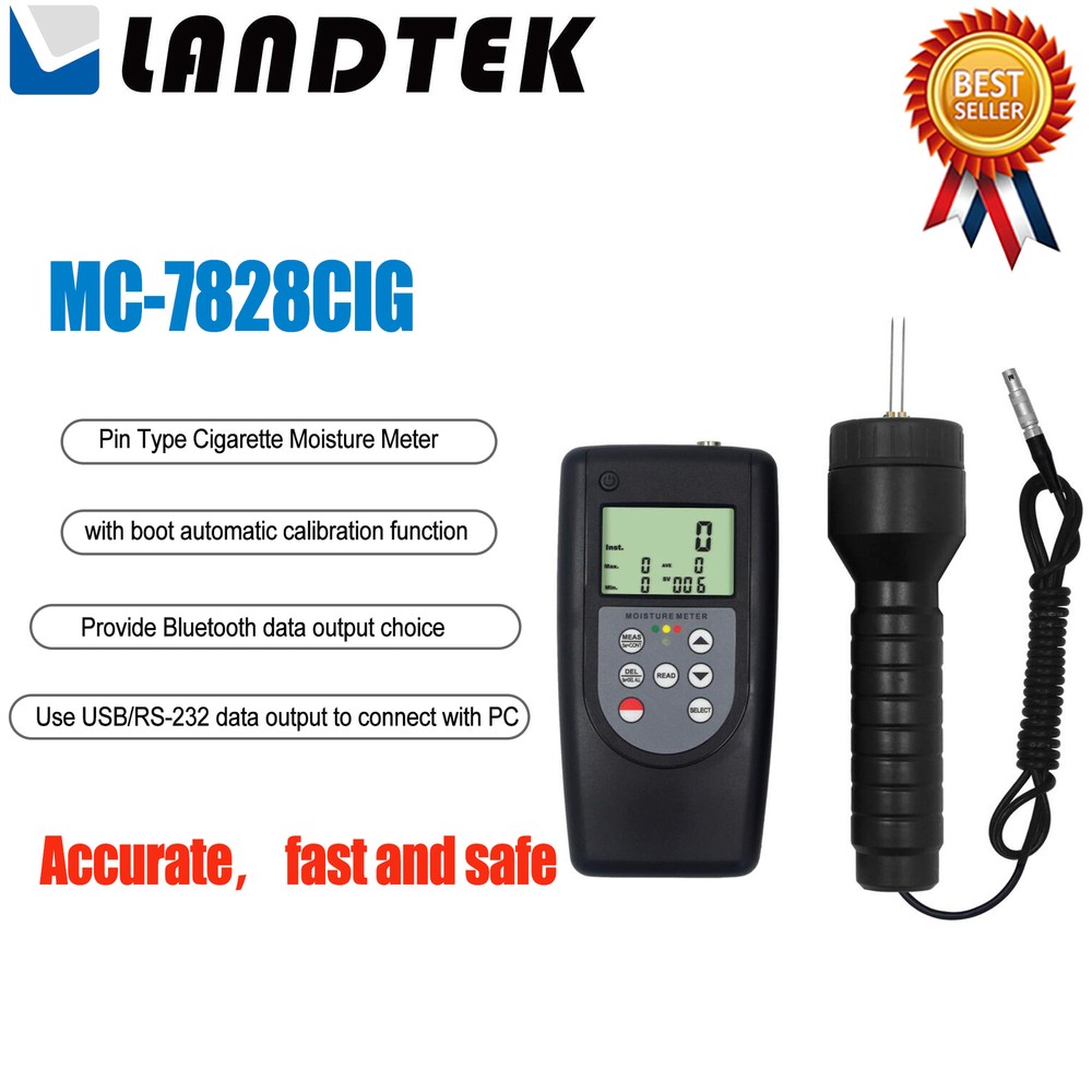 LANDTEK  MC-7828CIG Cigarette Moisture Meter Automatic Calibration Function
