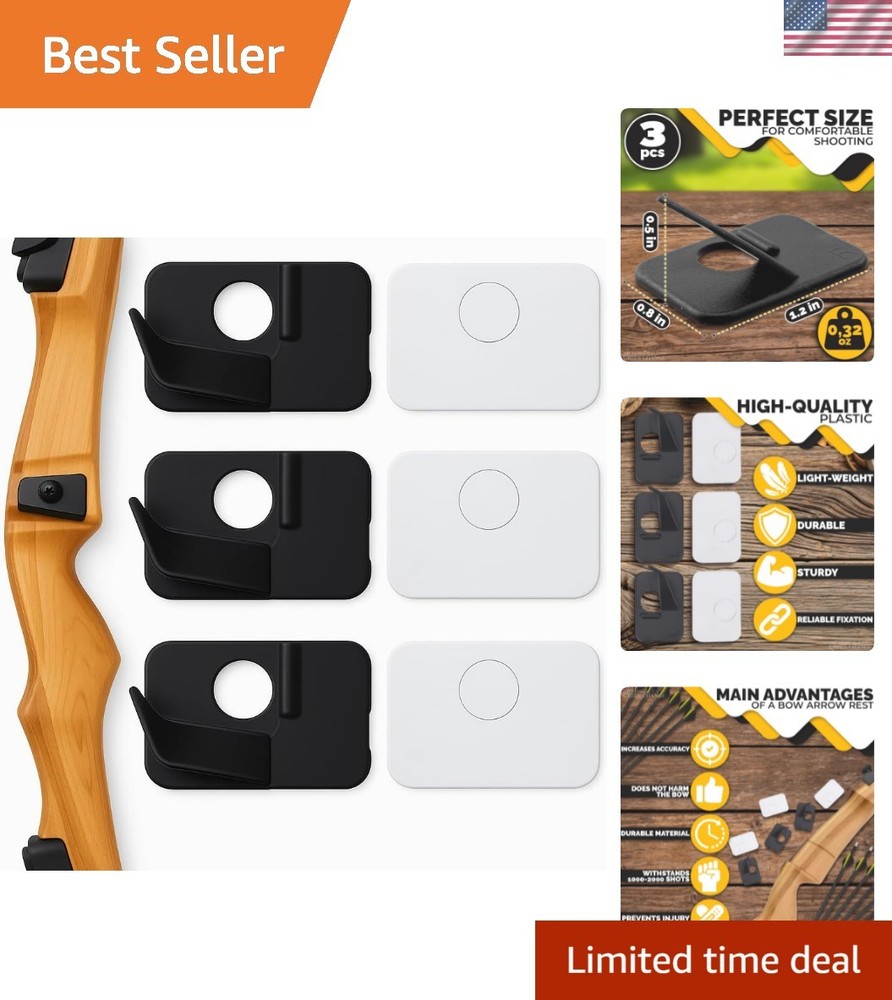 Arrow Rest Set: 3 Pcs Right-Hand Durable for Recurve and Compound Bows