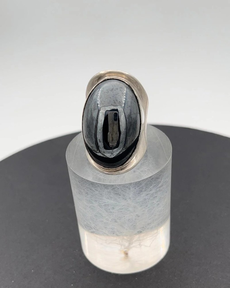 Bent Knudsen Sterling Silver Ring with Hematite No 19