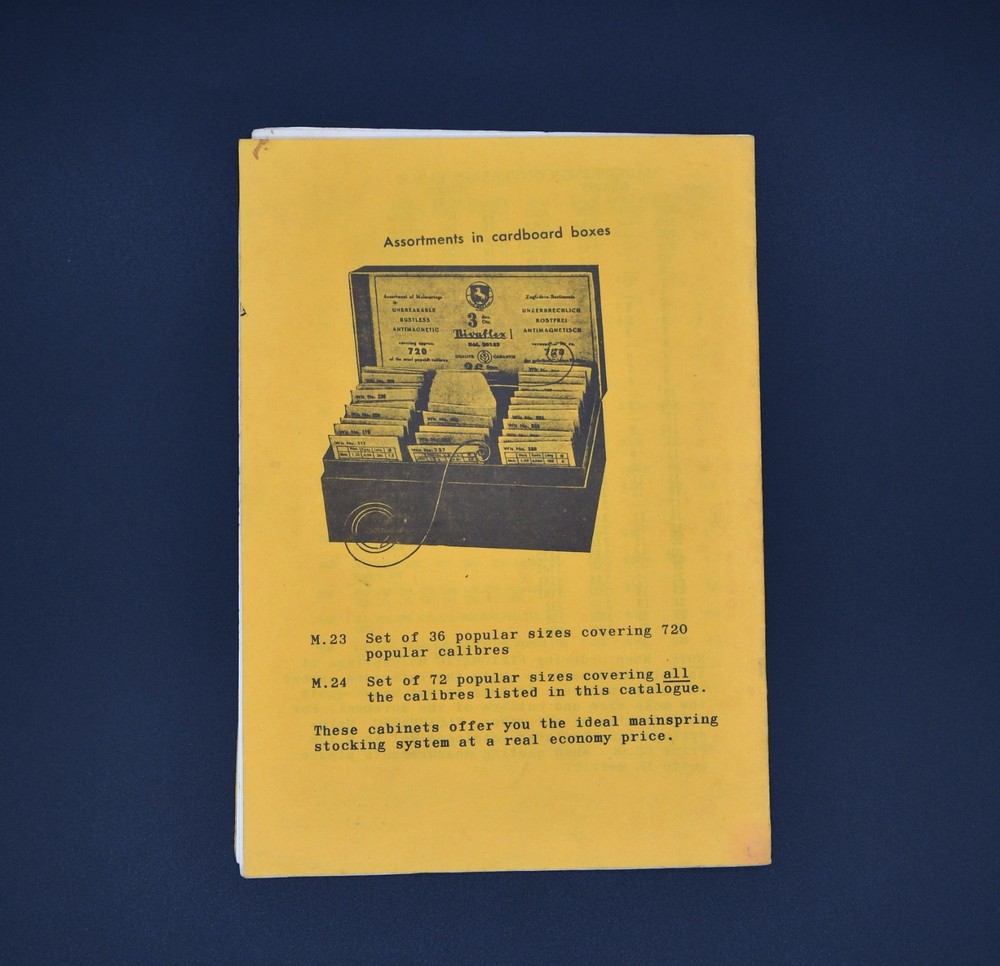 Flexomatic Mainsprings Catalogue 1960s