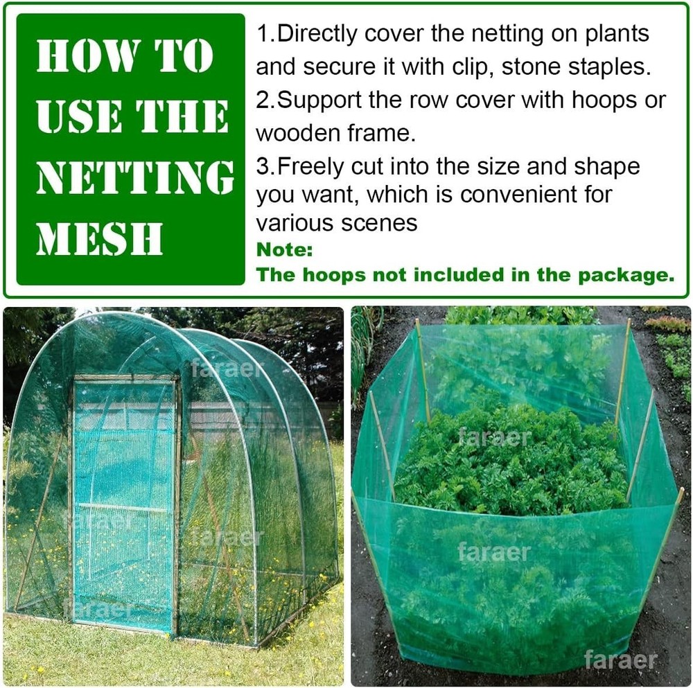 10x33ft UV Stabilized Green Mesh Netting - Effective Shield for Plants & Crops