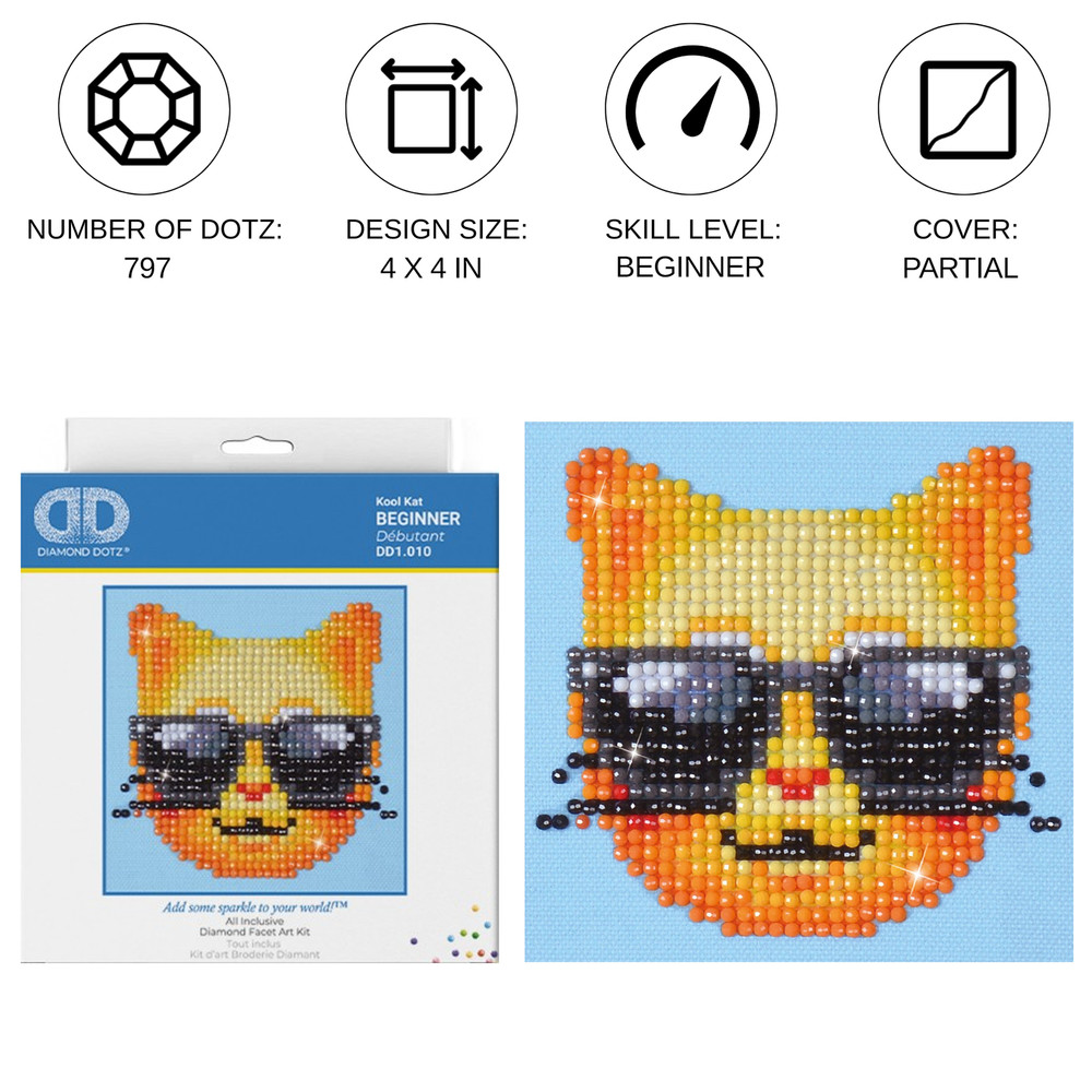 Diamond Dotz Kool Kat Diamond Painting Kit