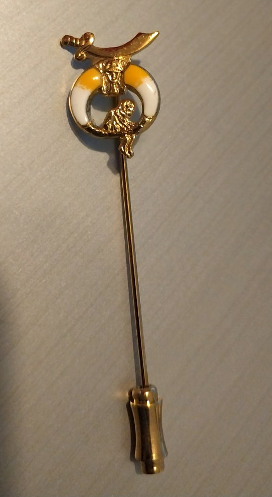 Vintage Shriner Masonic Lapel Stick Pin With Case
