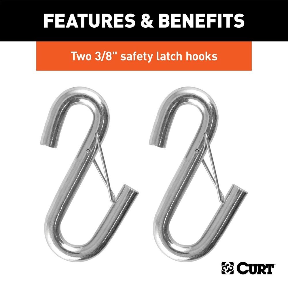 CURT 80136 43-7/8" Safety Cables with 2 Snap Hooks (3.5K, Vinyl-Coated, 2-Pack)