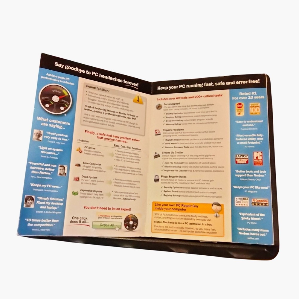 Iolo System Mechanic Antivirus Software CD PC Tune Up Kit 2009