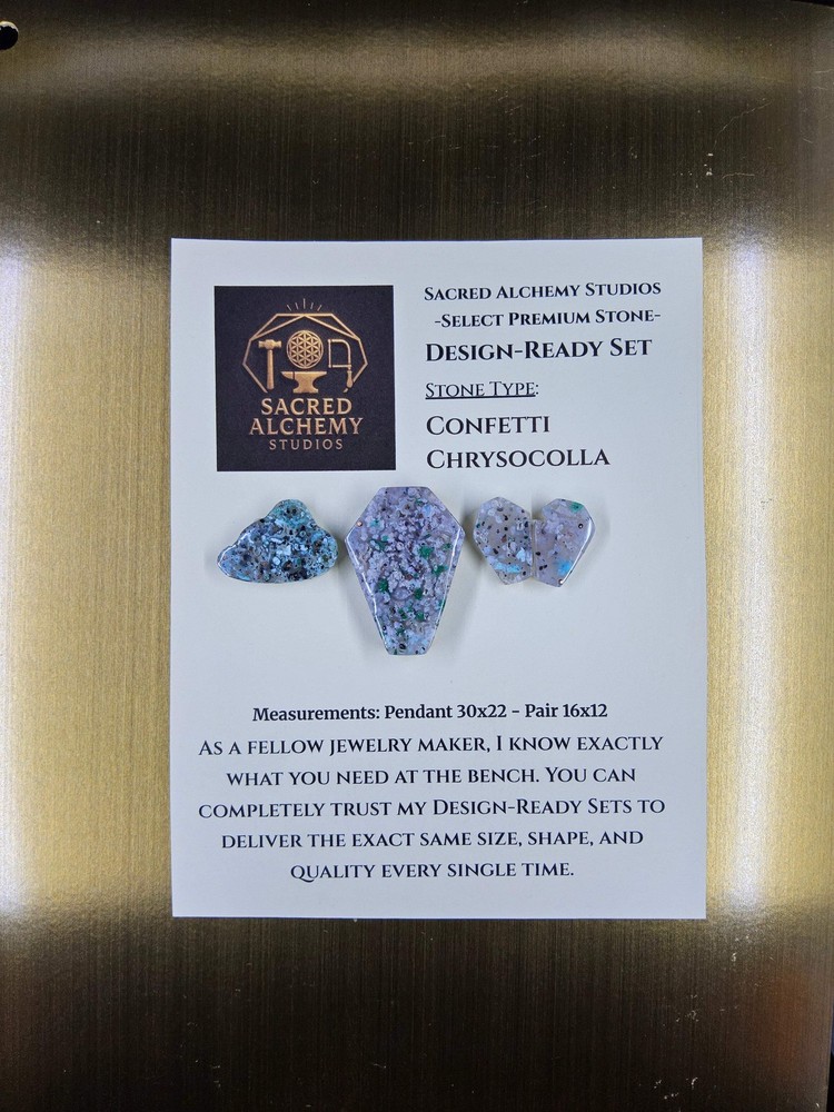 Coffin Shape - Confetti Chrysocolla - Sacred Alchemy Select - Design-Ready Set