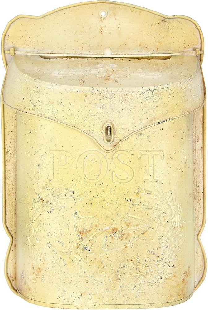 Black Embossed Tin Post Letter Box