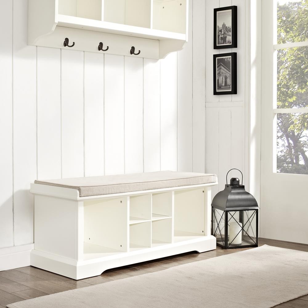 Brennan Entryway Storage Bench - Bench, 2 Wicker Basekets