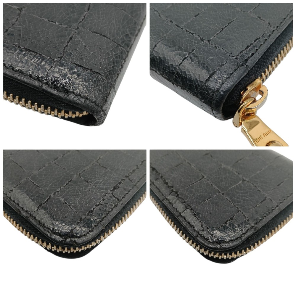 MIU MIU Coin Case Card Case Wallet Pattern Black