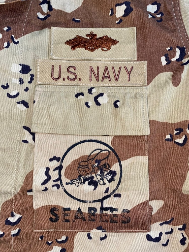 USGI Combat Coat Jacket Medium-Regular Seabee Desert 6-color Chocolate Chip Camo