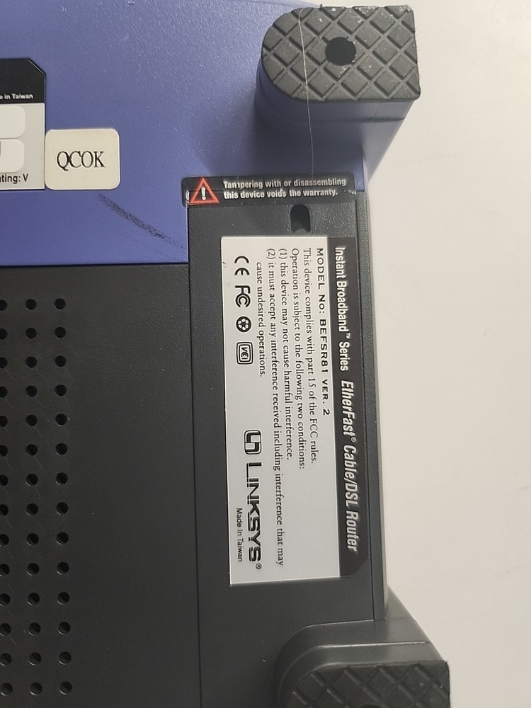 Linksys BEFSR41 EtherFast Cable/DSL Router w/Power Supply TESTED