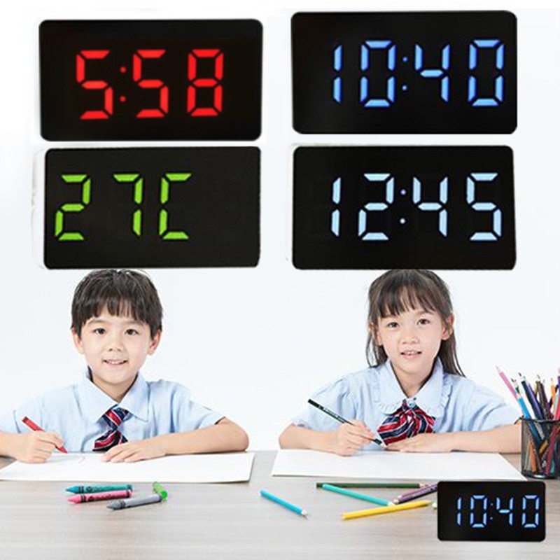 Home Alarm Clock LED Mirror Decoration Digital Electronic Multifunction