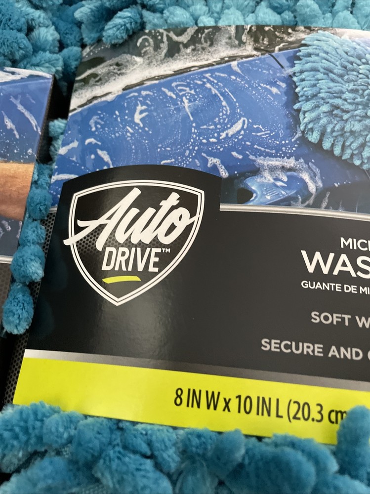 4 X Auto Drive Microfiber Wash Mitt Soft Wash Surface Comfortable Cuff
