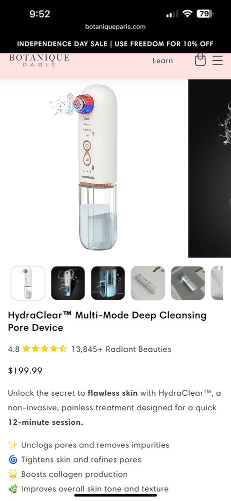 Botanique Paris HydraClear™ Multi-Mode Deep Cleansing Pore Device