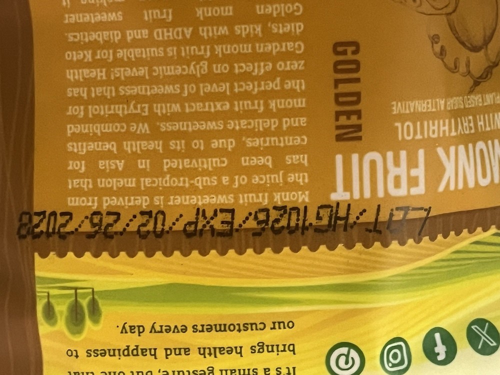 Monk fruit sweetener with erythritol