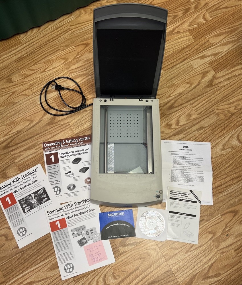 Microtek ScanMaker X6 Flatbed Scanner 36 Bit Color Depth with Manuals & Software