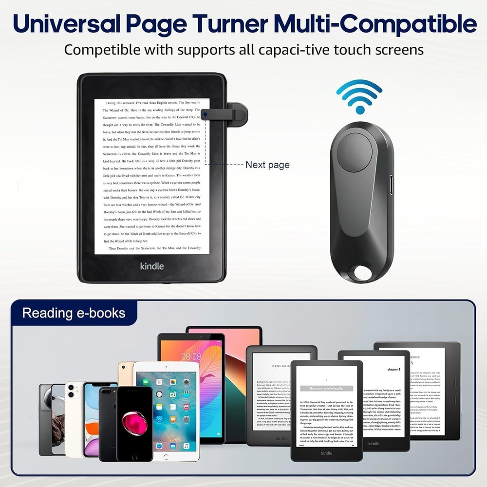 DATAFY Page Turner & Remote Shutter for Kindle/Phone Remote Control Clicker
