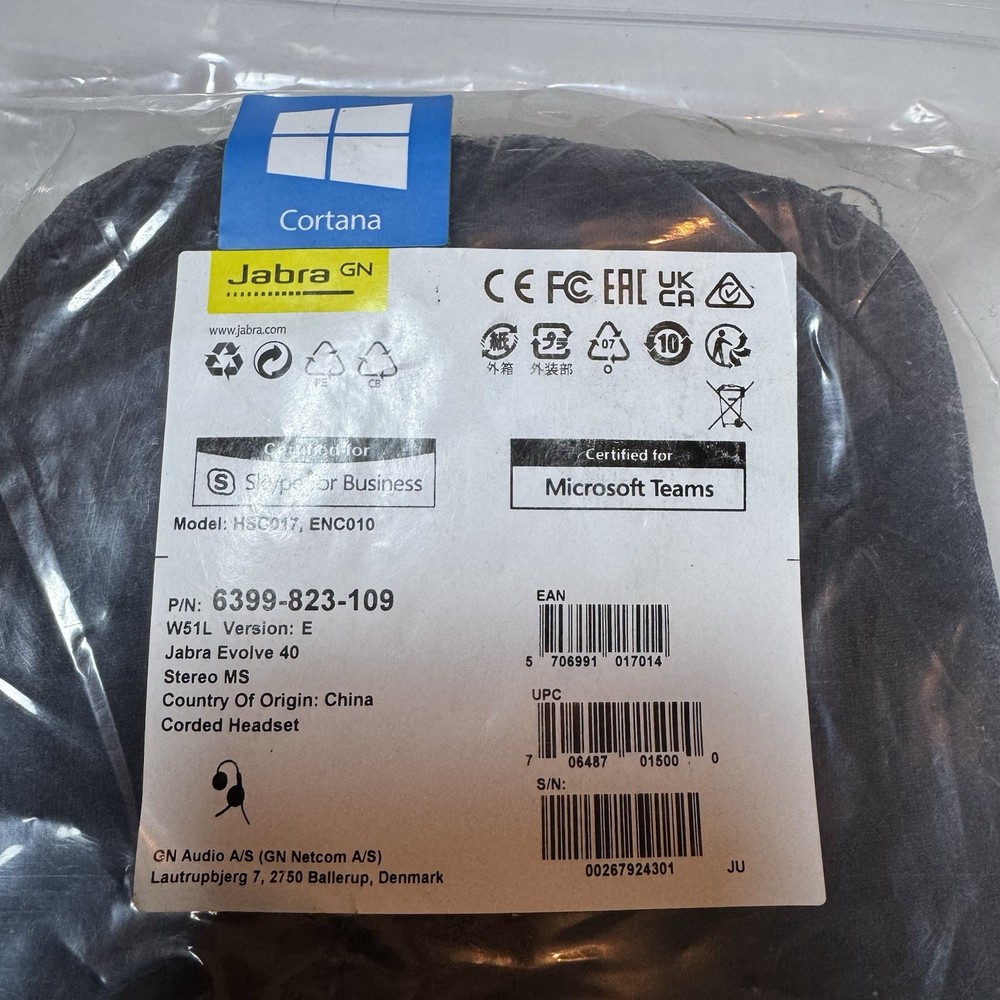 Jabra Evolve 40 MS Stereo USB Headset w/ Case Corded