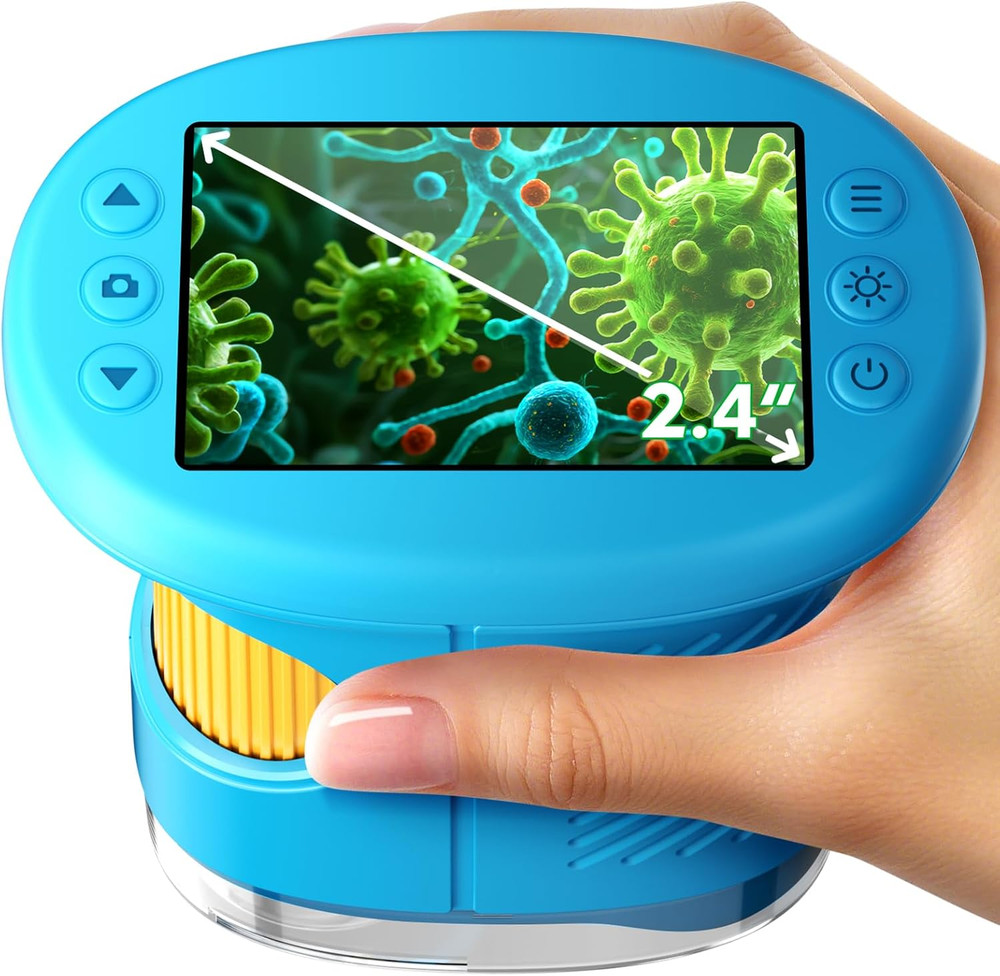 1000X Handheld Microscope for Kids, 4K 2.4" Screen Digital Kids Microscopes with