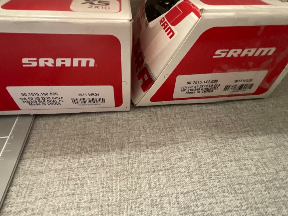 5 items, 3 SRAM X-4 Trigger Shifter Set, dual pull, x5, x7,