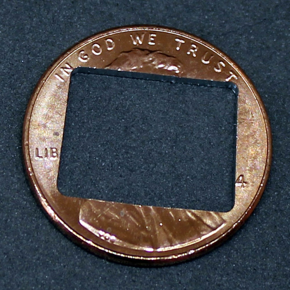 Lucky penny with Wyoming cut out