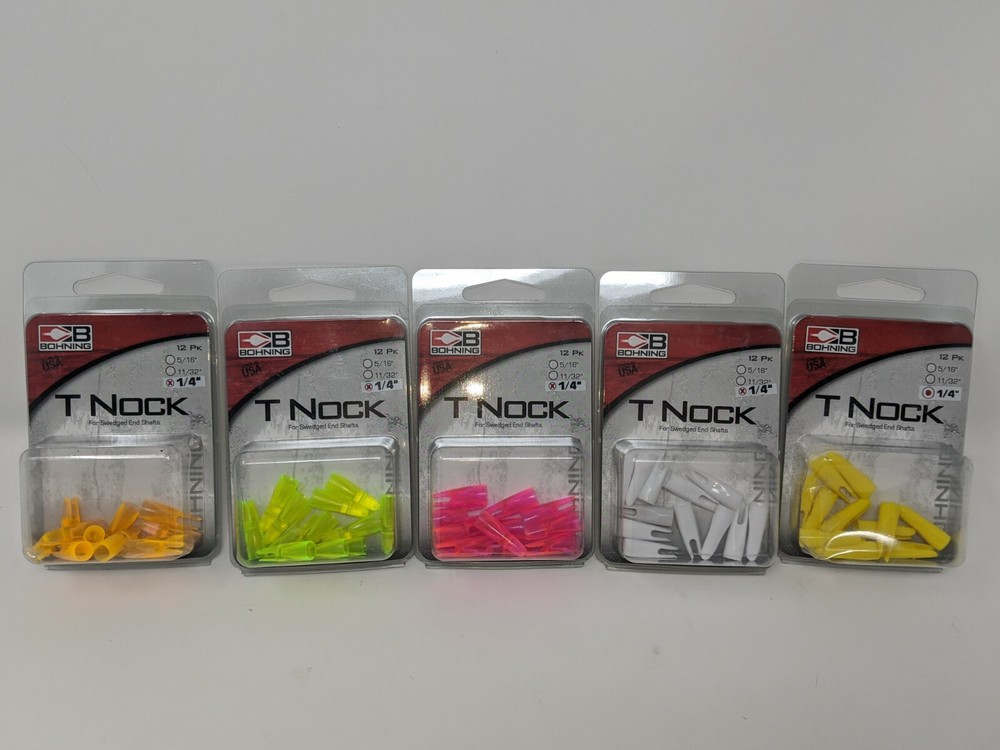 Bohning 1/4" T-Nocks, Dozen Pack or 100 Pack