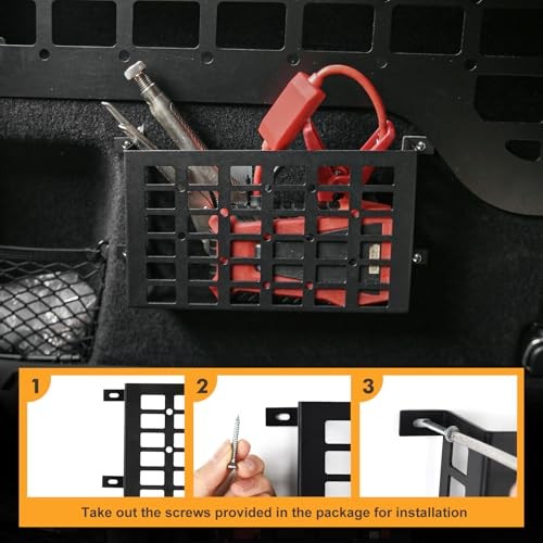 2 Pieces Universal Metal Car Storage Box, Small Cargo Pocket Molle Panel