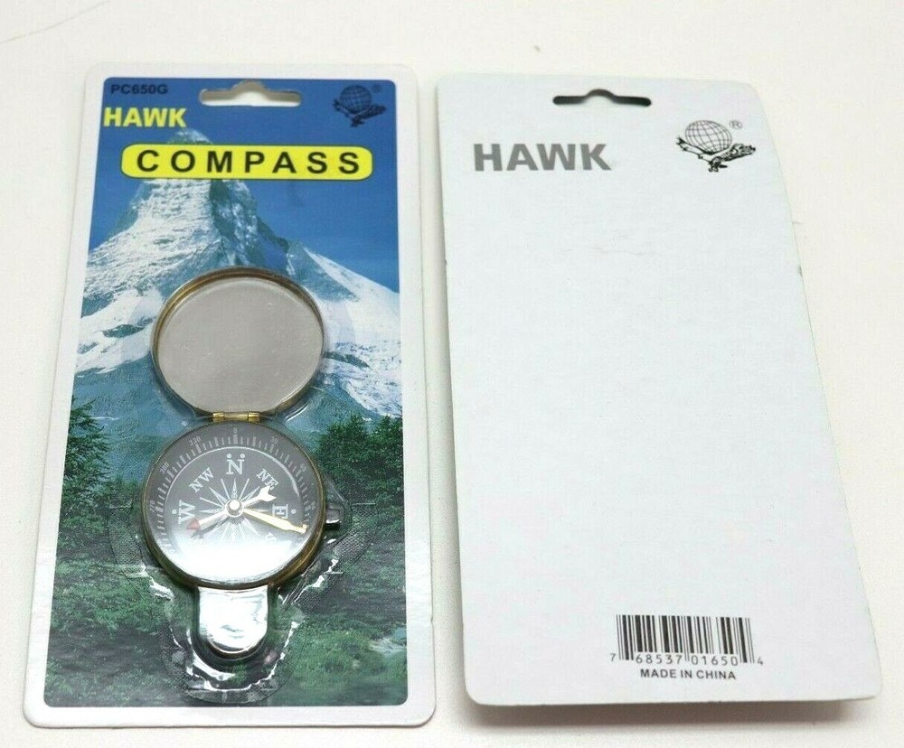 Brass folding Compass with lanyard loop each E9582