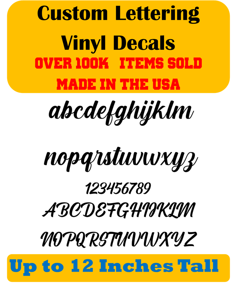 Custom Personalized Decal Vinyl Lettering Text Business Sign Calligraphy Script6