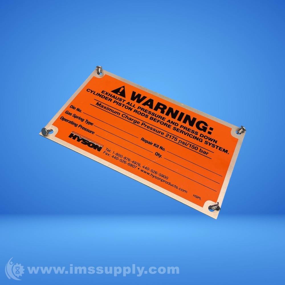 Hyson HSPL Warning Plate FNIP