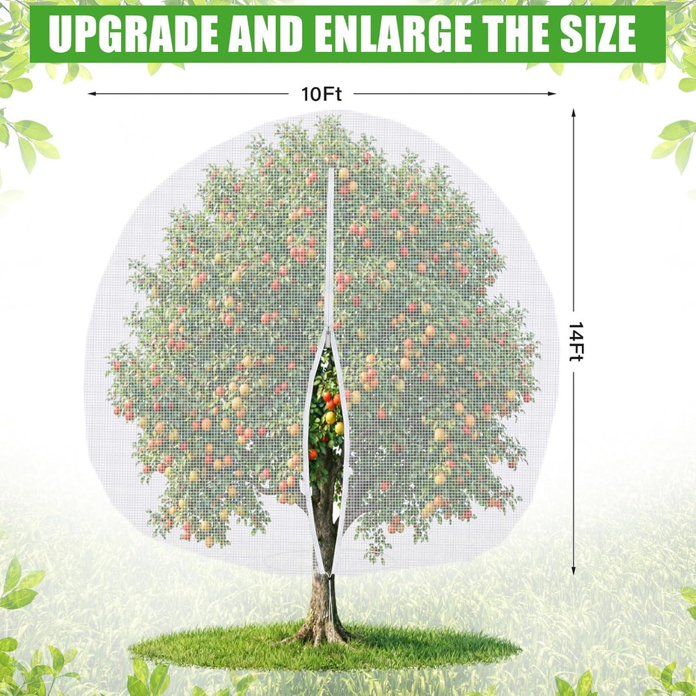 2 Pcs 10 X 14 Ft Large Fruit Tree Netting for Protecting Fruit from Squirrels Bi