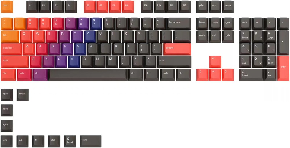 Glorious - GPBT Gradient Universal Keycap Set Compatible with Most 100% 85% 8...