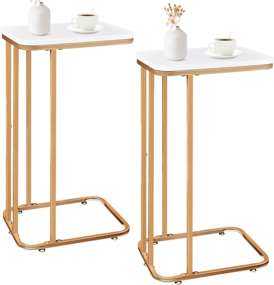 C Shaped End Table 27 Inches High Small Side Table Sofa & Bed Couch Table That