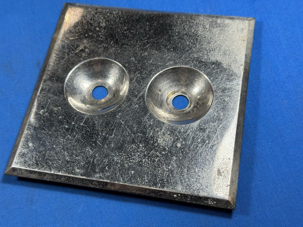 2 C.1910 Brass HART FLUSH SWITCH PLATES & 1 Hart & Hegeman Push Button Plate