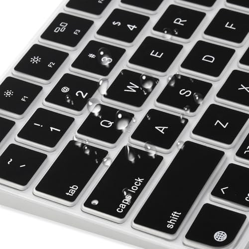Keyboard Cover Skin for 2024 Magic Keyboard with Touch ID and Numeric Black