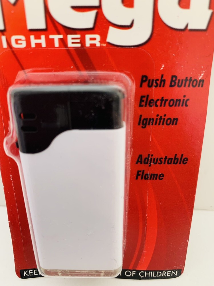 Scripto Wide Body Electronic Mega Lighter w/ Adjustable Flame *White Color*