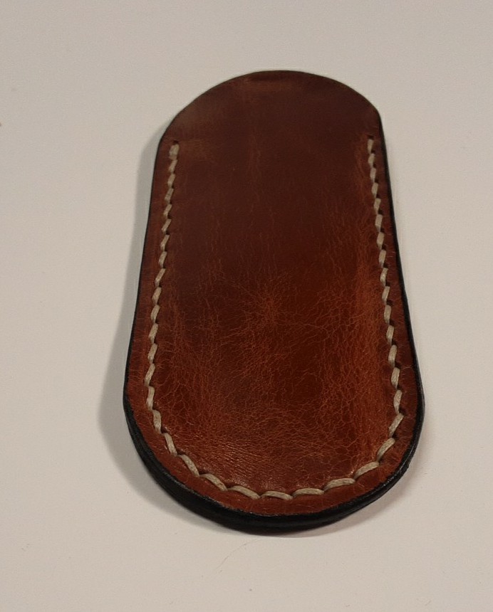 Leather Folding Knife Slip,Pull-up Leather Sheath Only